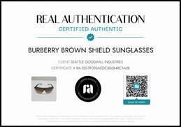 Burberry Silver/Black Shield Frame Brown Gradient Lens Sunglasses AUTHENTICATED alternative image