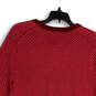 NWT Mens Pink Tight-Knit Geometric Long Sleeve V-Neck Pullover Sweater Sz M image number 4