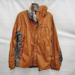 Marmot MN's Soft Shell100% Nylon Orange & Gray Hooded Windbreaker Size L