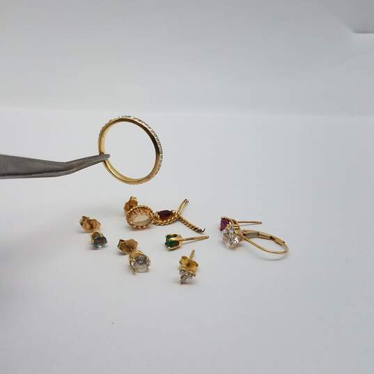 14k Gold Multi Gemstone w/o Diamonds Jewelry Scrap/Broken Pieces 5.0g image number 5