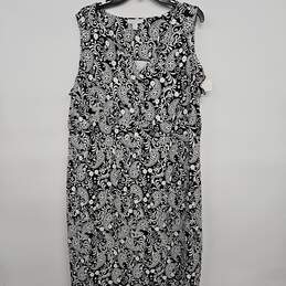 White Black Floral Print Dress