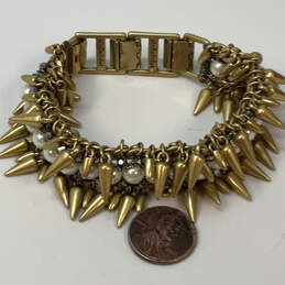 Designer Stella & Dot Jacinthe Gold-Tone Faux Pearl Stone Chain Bracelet alternative image