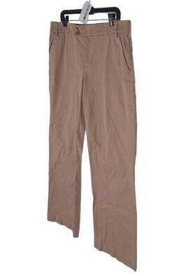 Womens DEW42735-BSC Brown Flat Front Slash Pocket Straight Leg Pants Size 16 alternative image