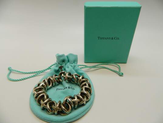 Vintage Tiffany & Co Han Denmark 925 Fancy Link Chain Bracelet- For Repair 102.3g image number 1