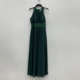 NWT Womens Green Sleeveless Halter Neck Pleated Fit And Flare Dress Size 12