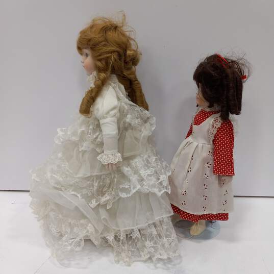 Bradley & Hamilton Collection Porcelain Dolls w/ Stands image number 3