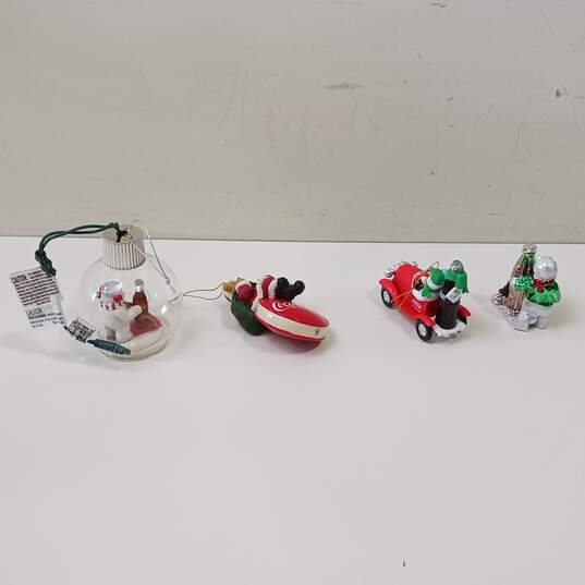 4 Coca Cola Christmas Ornaments In Original Boxes image number 3