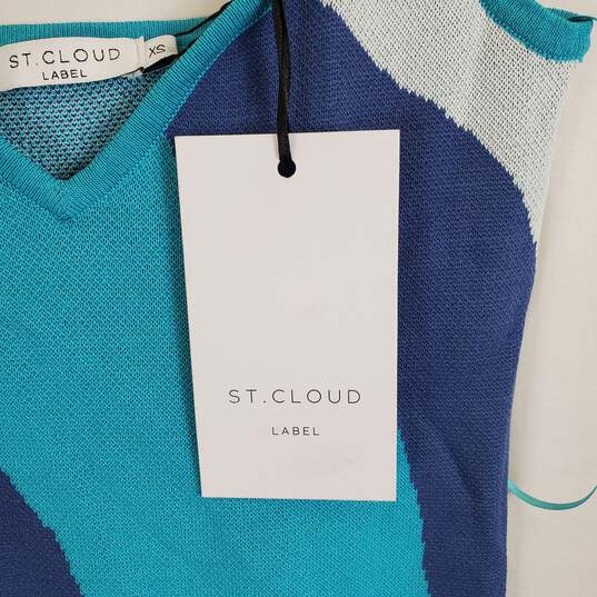St. Cloud Margarita Multi Knit Stripe Slim Tube Midi Dress Sz XS NWT image number 2