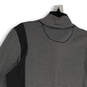 Womens Gray White Striped Mock Neck Long Sleeve Full-Zip Jacket Size 2XL image number 4