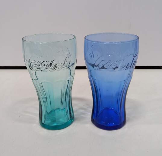 Vintage Pair of Coca-Cola Colored Drinking Glasses image number 5