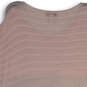 Womens Pink Round Neck Short Sleeve Pullover Blouse Top Size Small image number 3