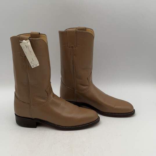 Justin Womens Roper Camel Brown Leather Mid-Calf Cowgirl Western Boots Size 7 C image number 2