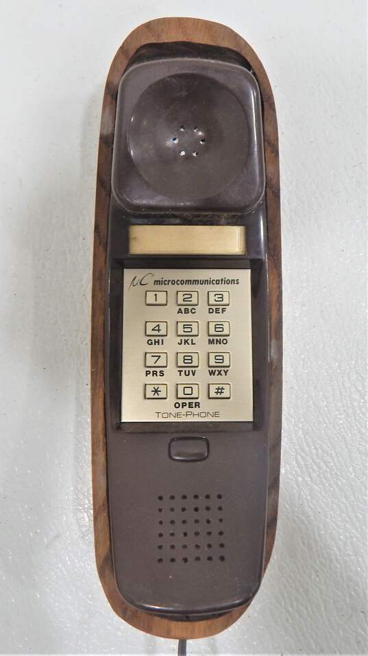 Vintage MCM Wood Tone Phone Touch Dial Telephone Semicon Electronics image number 3