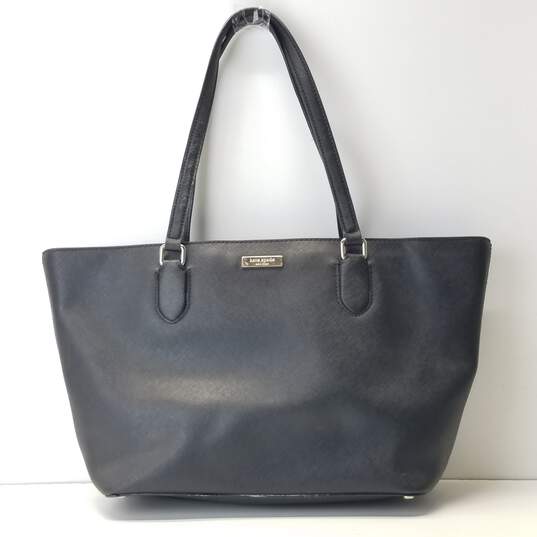 Kate Spade Black Leather Shopper Zip Tote Bag image number 1