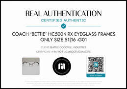 Coach 'Bettie' Purple Multicolor Half Rim Eyeglass Frames AUTHENTICATED alternative image