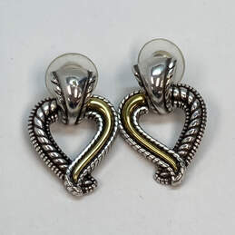 Designer Brighton Womens Two Tone Callie Heart Shape Drop Earrings alternative image