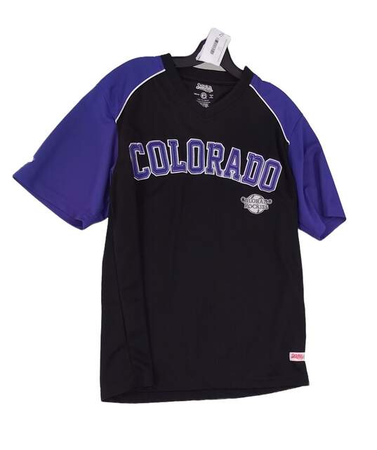 Mens Black Colorado Rockies Pullover MLB Jersey Size Medium image number 1