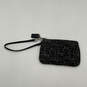Womens Black Silver Monogram Bag Charm Detachable Strap Wristlet Wallet image number 2