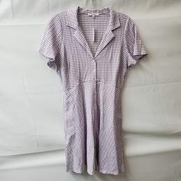 Madewell Kacie Lavender Plaid Mini Shirtdress Size 6