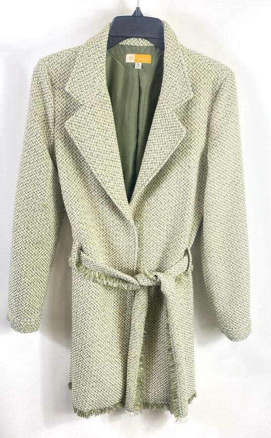 Tulle Women Green Tweed Coat L image number 1
