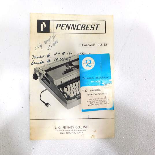 1967 Penncrest Concord PCR 12 Electric Typewriter image number 6