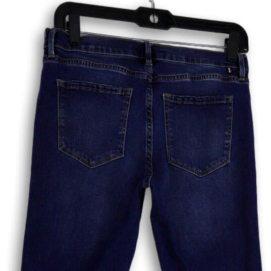 Womens Blue Denim Medium Wash Pockets Regular Fit Skinny Leg Jeans Size 8 image number 4