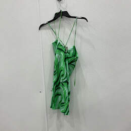 NWT Womens Green Flowy Spaghetti Strap Sleeveless Mini Dress Size XS alternative image
