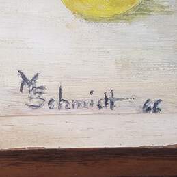 M Schmidt  Acrylics on Board  Vintage Original Artwork Framed Signed alternative image