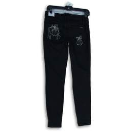 NWT White House Black Market Womens Black Denim Mid-Rise Skinny Leg Jeans Sz 2P alternative image