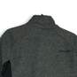 Mens Gray Black Mock Neck Long Sleeve Quarter Zip Pullover Sweater Size M image number 4