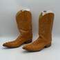 Mexican Mens Yellow Leather Alligator Mid Calf Cowboy Western Boots Size 9 image number 3