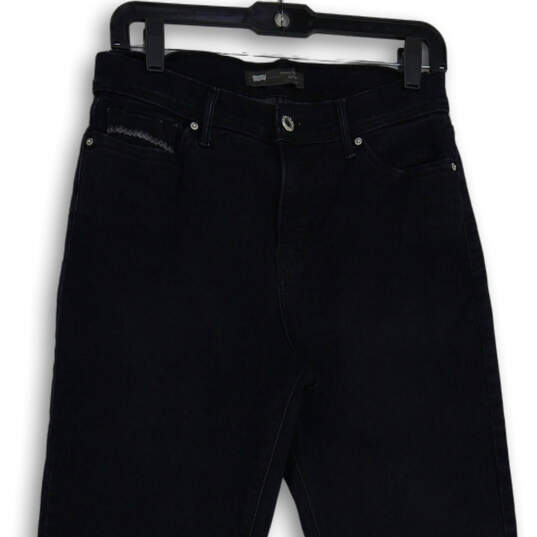 Womens Blue Denim Dark Wash 5-Pocket Design Straight Leg Jeans Size W30 L34 image number 3