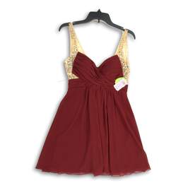 NWT Roberta Womens Red Sweetheart Neck Sleeveless Back Zip Mini Dress Size 5
