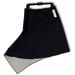 NWT Womens Blue Asymmetric Hem Side Zip Classic Mini Skirt Size 12 alternative image