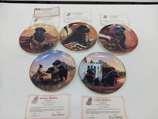 Lot of 5 Danbury Mint Best of the West Collectors Plates image number 1