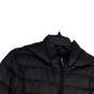 Womens Black Long Sleeve Pockets Full-Zip Hooded Puffer Jacket Size XL image number 3