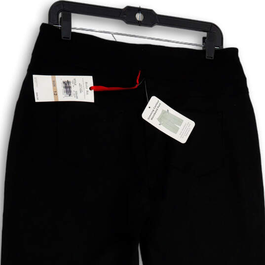 NWT Womens Black Flat Front Stretch Pockets Regular Fit Ankle Pants Size 12 image number 2