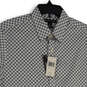 NWT Mens White Black Printed Short Sleeve Button-Up Shirt Size Medium image number 3