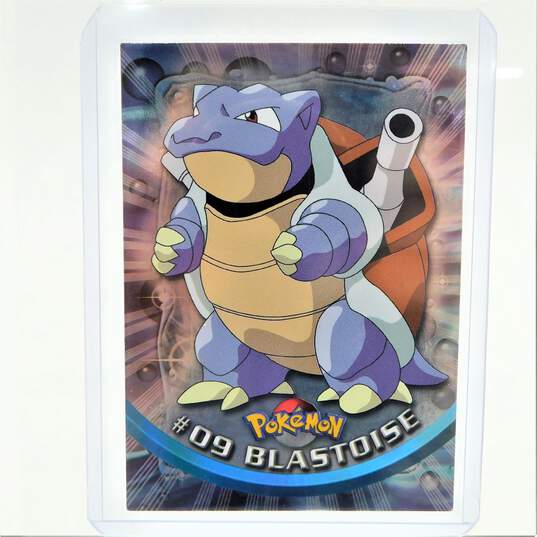 Pokemon Topps Blastoise 09 Foil Series 1 Card Blue Logo image number 1
