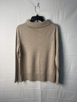 Talbots Women Tan Metallic Turtleneck Sweater Size M alternative image