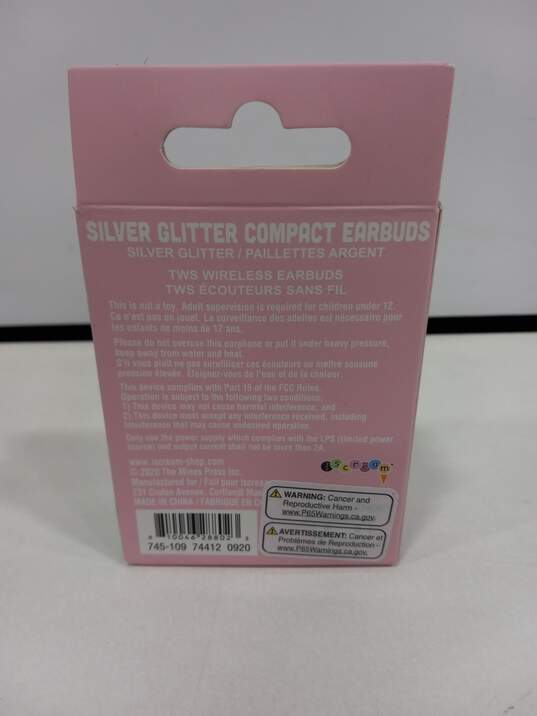Silver Glitter Compact Earbuds New IOB image number 4