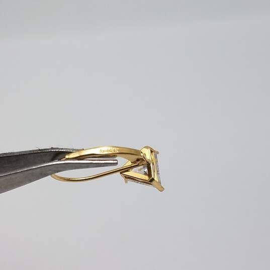 AJ 14k Gold Triangular Cz Lever Back Earrings 1.9g image number 5