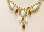 Vintage Weiss Rhinestone & Gold Tone Clip-On Earrings & Statement Necklace 39.6g image number 4