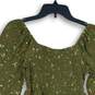 NWT Birch And Stone Womens Green Long Sleeve Smocked Ruffle Mini Dress Size S/P image number 4
