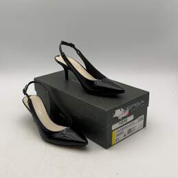 Via Spiga Womens V-Glades 74540 Black Pointed Toe Slingback Heel Size 6.5M