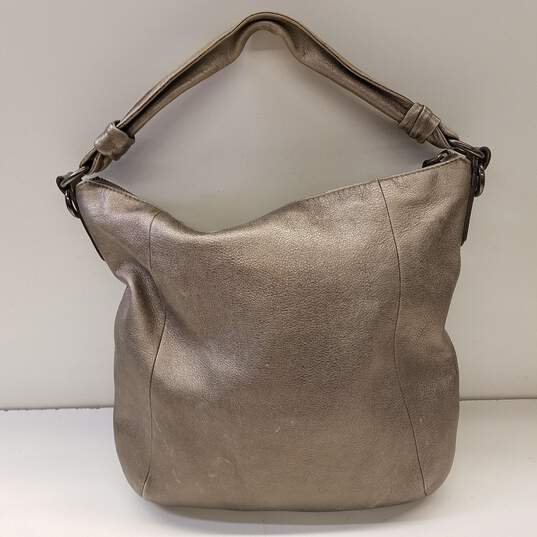 COACH 14783 Kristin Gray Metallic Leather Medium Tote Bag image number 2