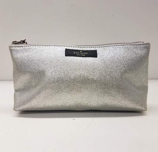 Kate Spade Glitter Silver Pouch image number 1