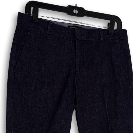 Womens Blue Flat Front Slash Pockets Straight Leg Dress Pants Size 27/4 image number 3