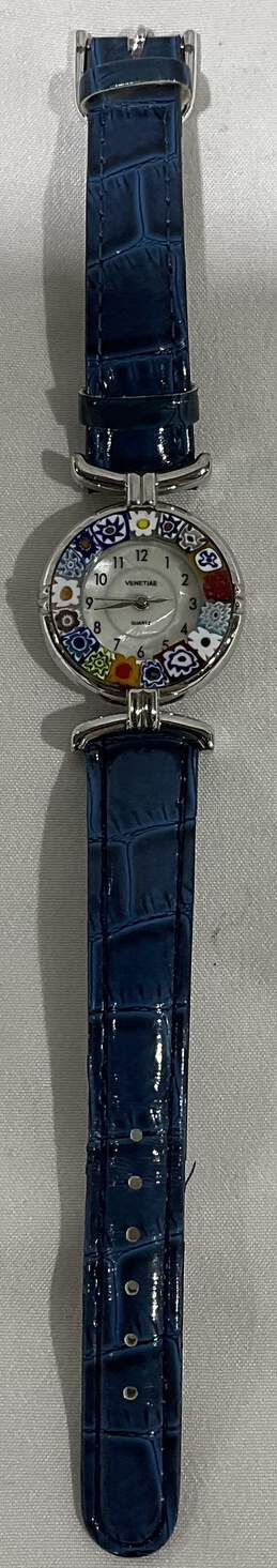 GlassOfVenice Murano Glass Millefiori Watch with Leather Band