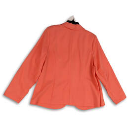 Womens Orange Notch Lapel Long Pockets Sleeve One Button Blazer Size 24 alternative image